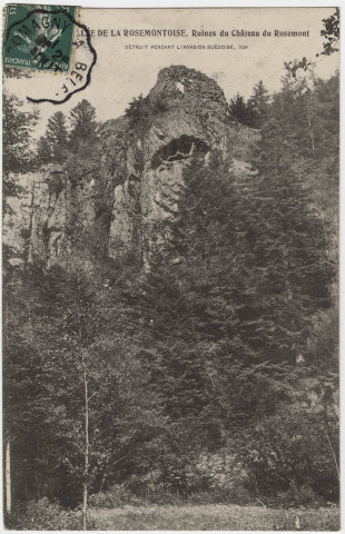 Vallée de la Rosemontoise, ruines du château du Rosemont, détruit pendant l'invasion suédoise, 1634.