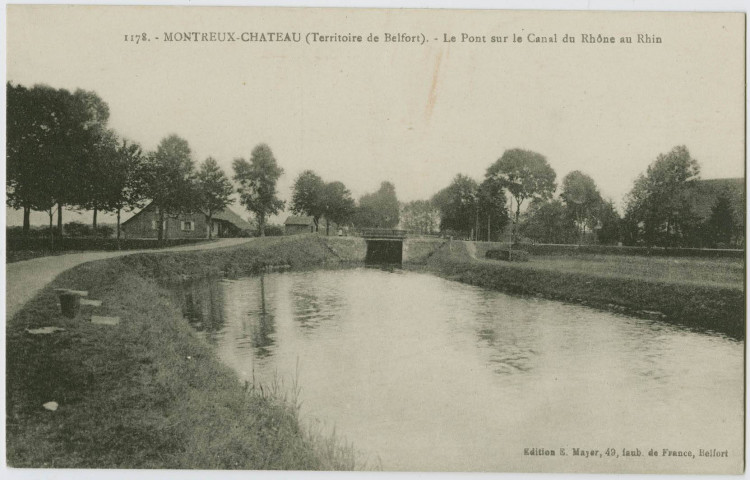 Montreux-Château (Territoire de Belfort), le pont sur le canal du Rhône au Rhin.