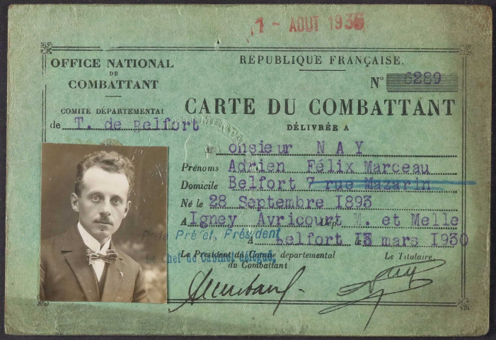 NAY Adrien Félix Marceau