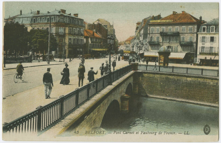 Belfort, pont Carnot et faubourg de France.
