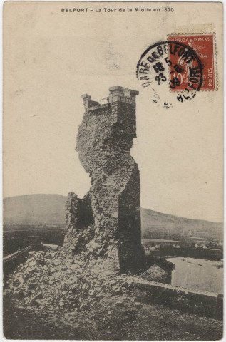 Belfort, la tour de la Miotte en 1870.