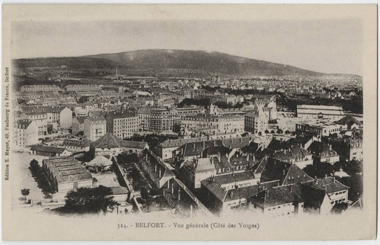 Belfort, vue générale (côté des Vosges).
