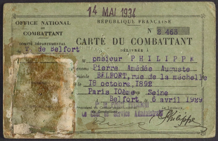 PHILIPPE Pierre Amédée Auguste