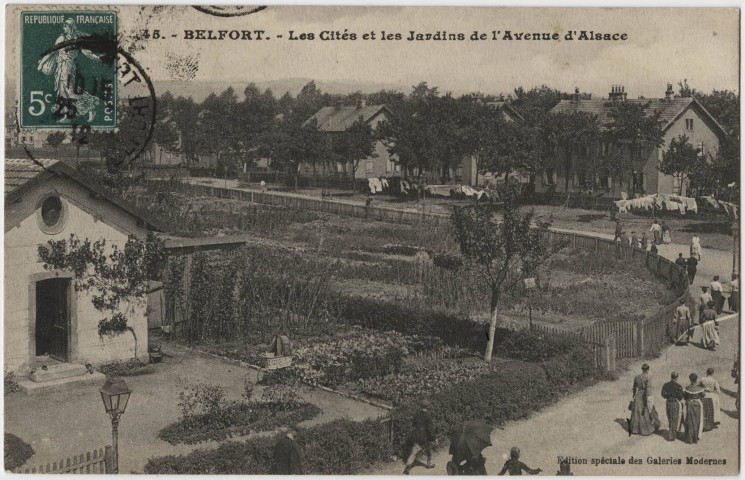 Belfort, les cités et les jardins de l'avenue d’Alsace.