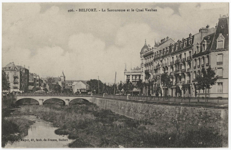 Belfort, la Savoureuse et le quai Vauban.