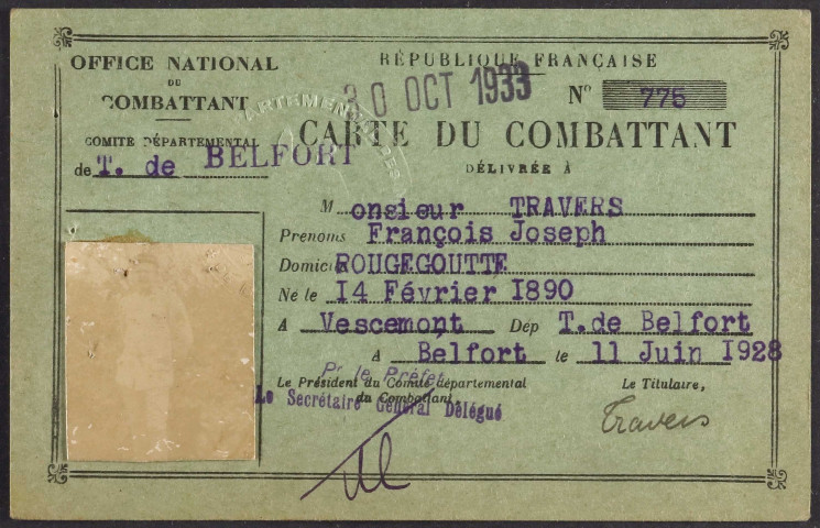 TRAVERS François Joseph