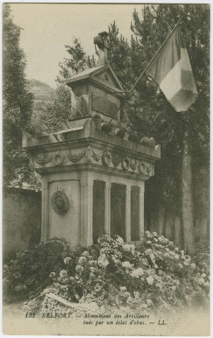 Belfort, monument des artilleurs tués par un éclat d'obus.
