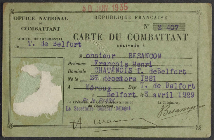 BESANCON François Henri