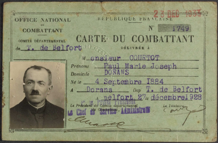 COURTOT Paul Marie Joseph