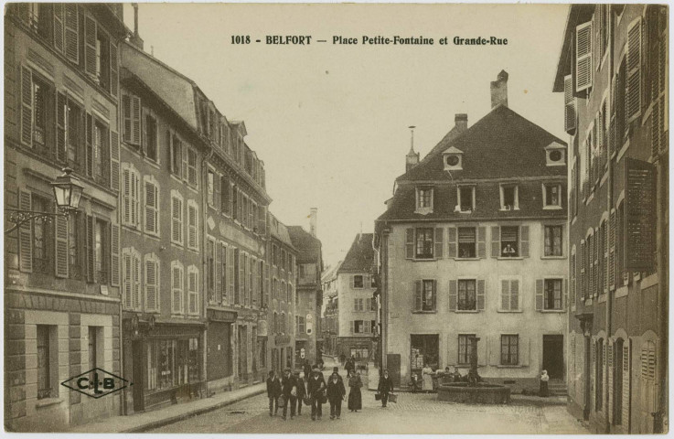 Belfort, place Petite-Fontaine et Grande-rue.