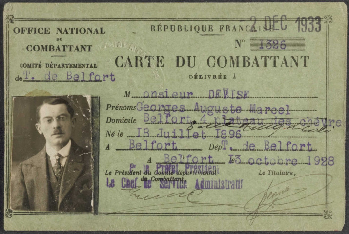 DEVISE Georges Auguste Marcel