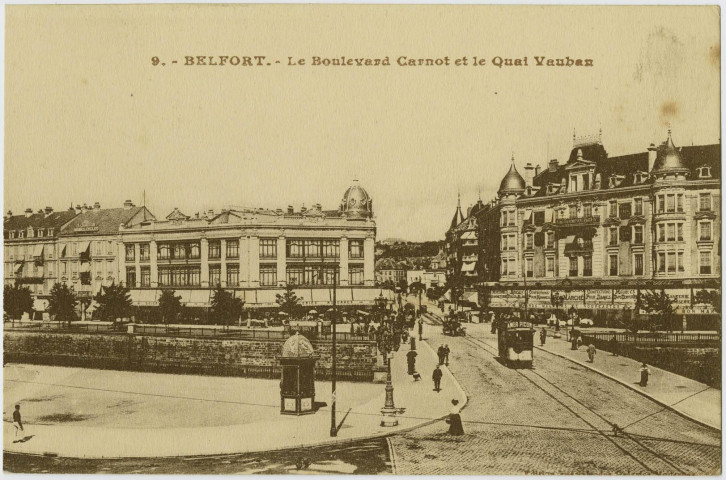 Belfort, le boulevard Carnot et le quai Vauban.