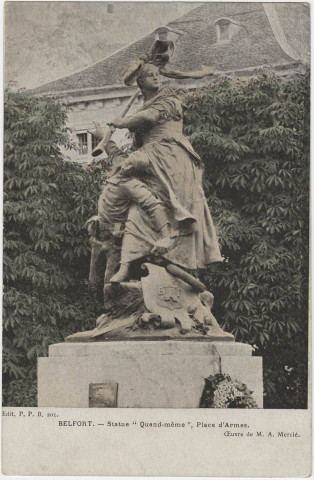 Belfort, statue Quand-Même, place d'Armes, œuvre de M.A. Mercié.