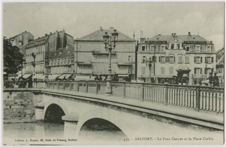 Belfort, le pont Carnot et la place Corbis.