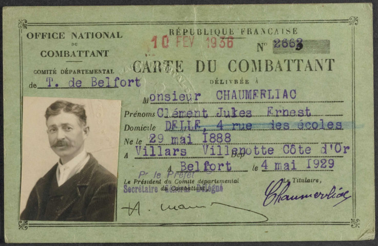 CHAUMERLIAC Clément Jules Ernest