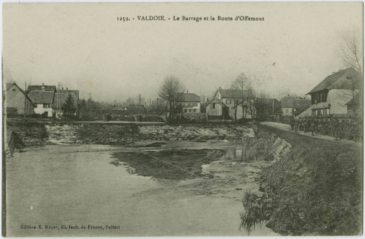 Valdoie, le barrage et la route d’Offemont.