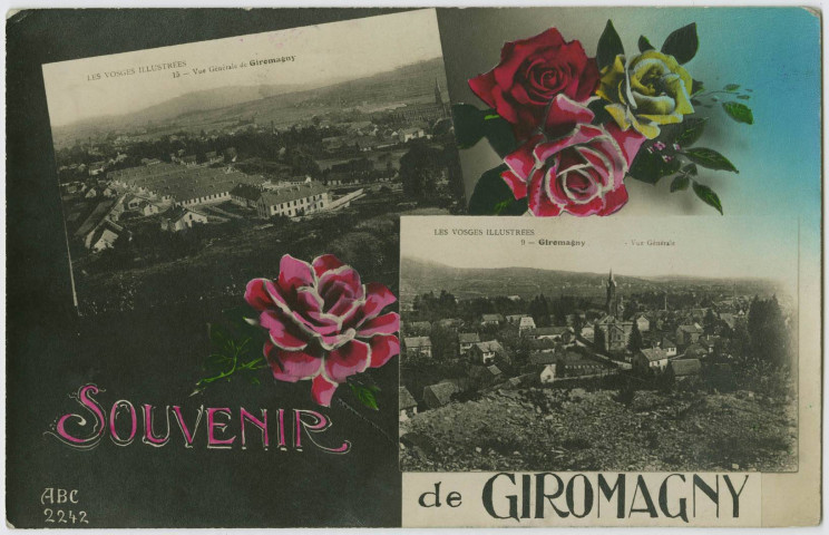 Souvenir de Giromagny [mosaïque de 2 vues], vue générale.