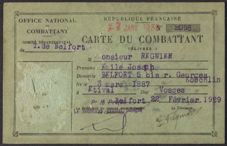 REGNIER Emile Joseph