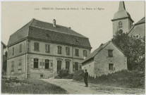 Pérouse, (Territoire de Belfort), la mairie et l'église.