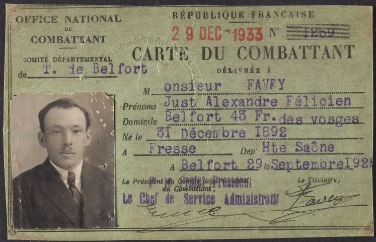 FAVEY Just Alexandre Félicien