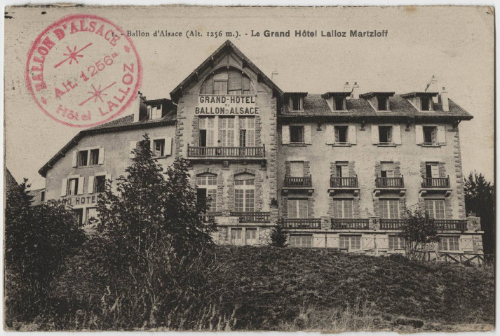 Ballon d'Alsace, Le Grand Hôtel Lalloz Martzloff.