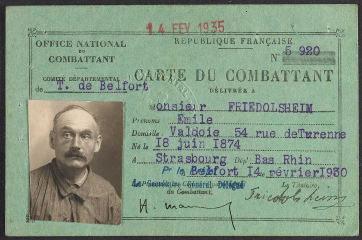FRIEDOLSHEIM Emile