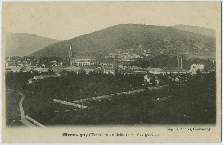 Giromagny (Territoire de Belfort), vue générale.