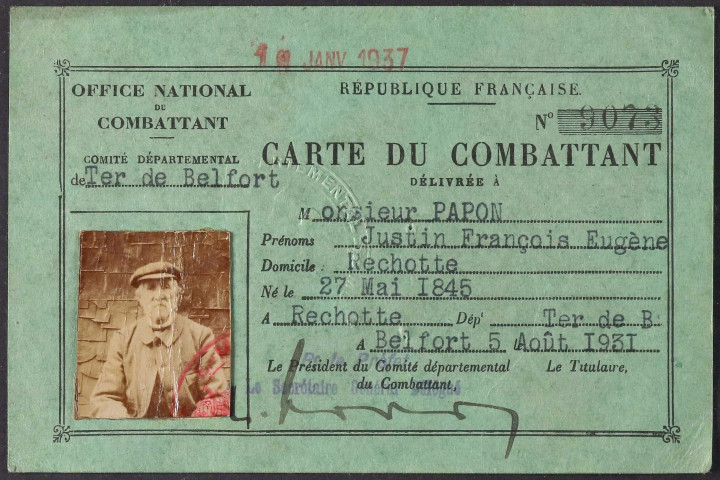 PAPON Justin François Eugène