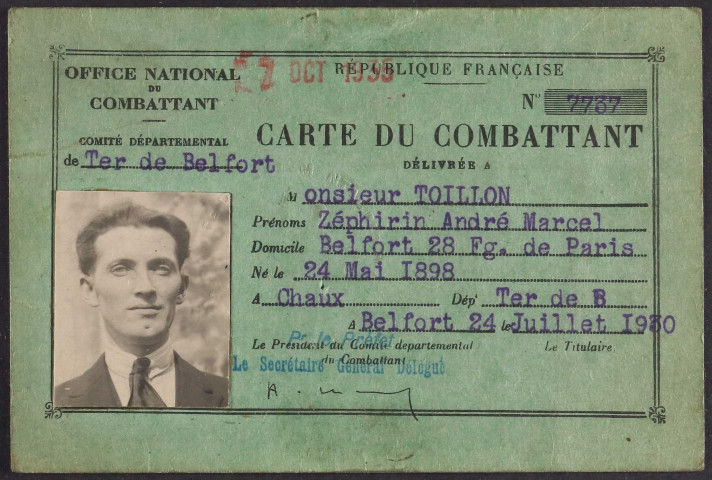 TOILLON Zéphirin André Marcel