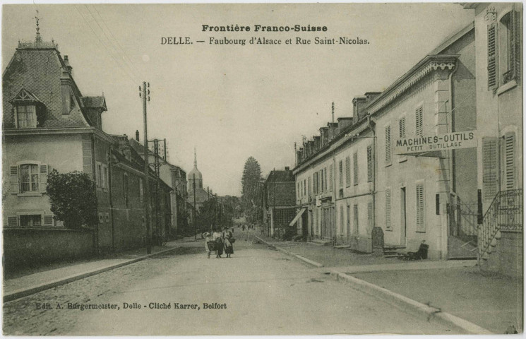 Frontière Franco-Suisse, Delle, faubourg d’Alsace et rue Saint-Nicolas.