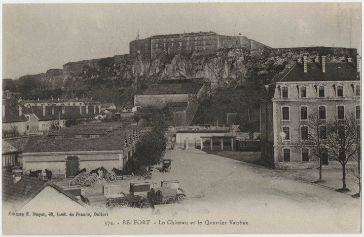 Belfort, le château et le quartier Vauban.