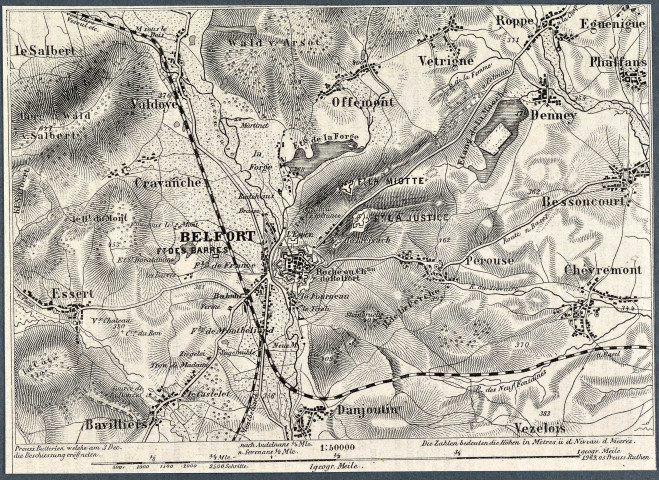 Belfort et environs, carte.