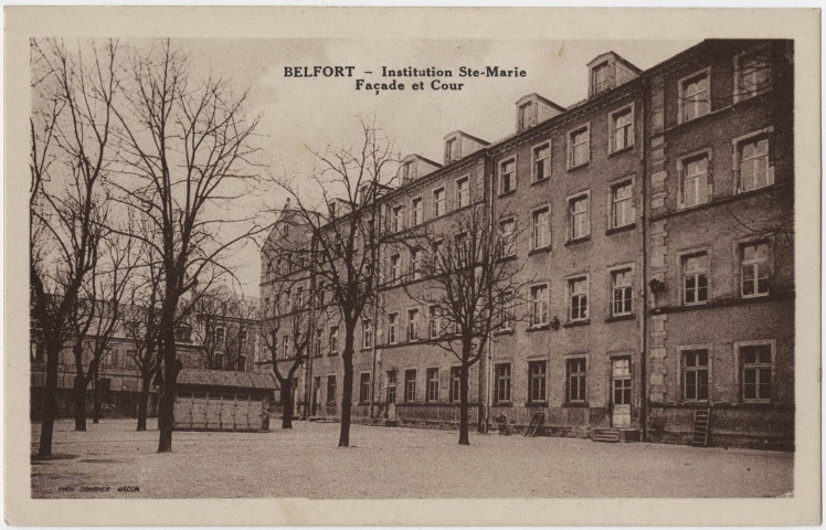Belfort, Institution Sainte-Marie ; façade et cour.