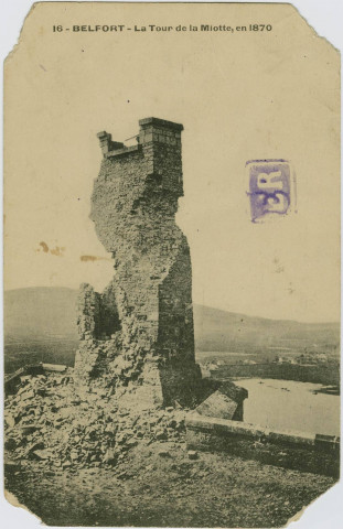 Belfort, la tour de la Miotte en 1870.