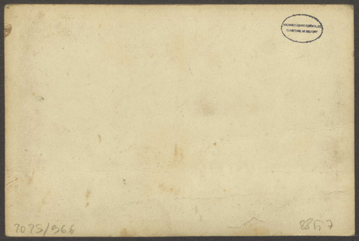 Belfort, vue générale depuis la Lunette n°18 [passage de la rue Xavier Bauer], les fortifications et le château, v. 1871.