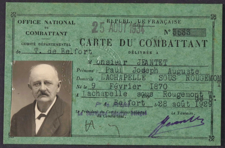 JEANTET Paul Joseph Auguste