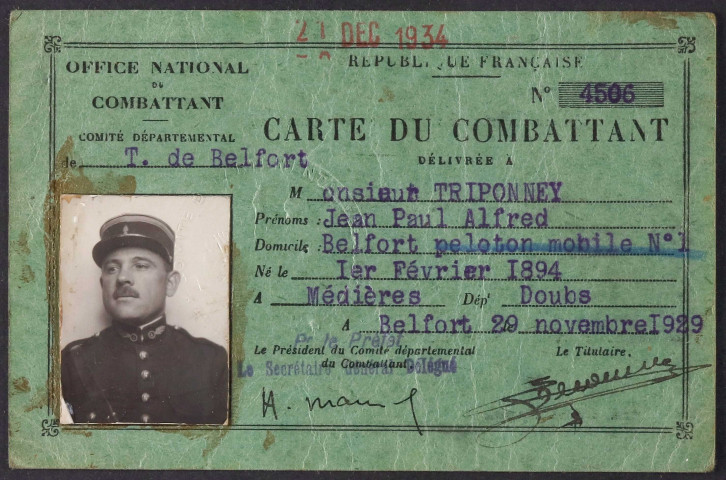 TRIPONNEY Jean Paul Alfred