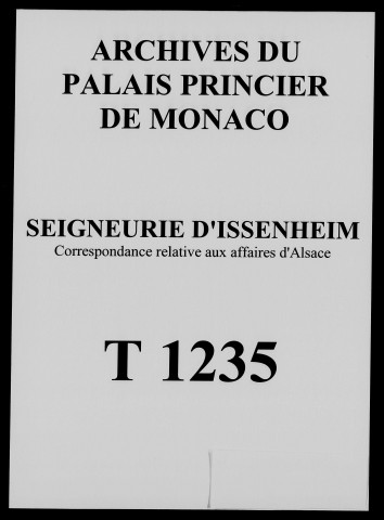 Lettres de Taiclet au duc de Mazarin.