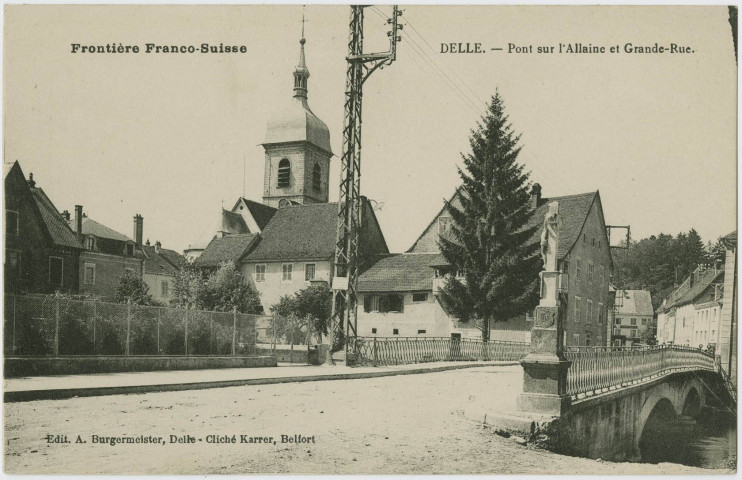 Frontière Franco-Suisse, Delle, pont sur l’Allaine et Grande-Rue.