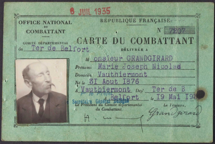 GRANDGIRARD Marie Joseph Nicolas