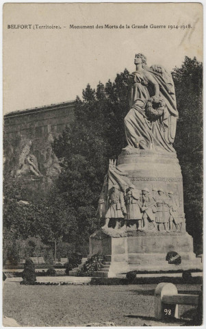 Belfort (Territoire), monument des Morts de la Grande Guerre 1914-1918.