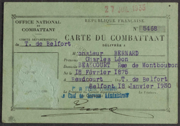 BERNARD Charles Léon