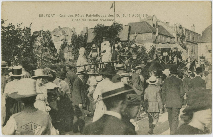 Belfort, grandes fêtes patriotiques des 15, 16, 17 août 1919, char du Ballon-d’Alsace.
