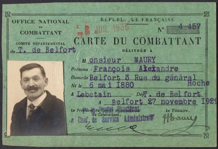 MAURY François Alexandre