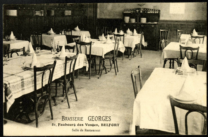 Belfort, la Brasserie Georges, 81 faubourg des Vosges, la salle de restaurant.