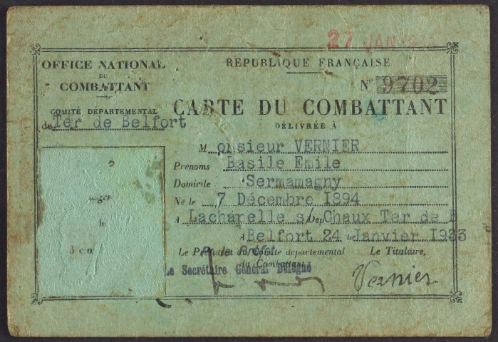 VERNIER Basile Emile