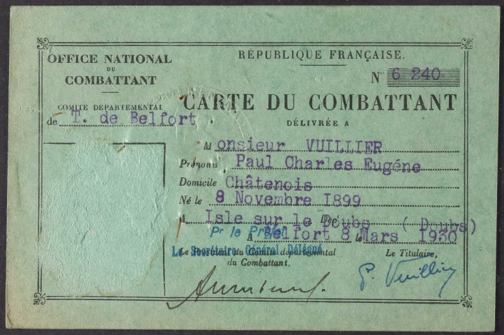 VUILLIER Paul Charles Eugène