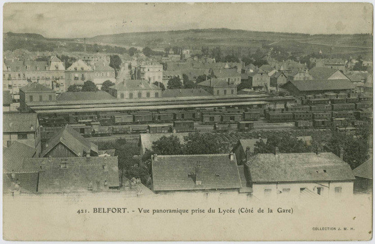 Belfort, vue panoramique prise du lycée (coté de la gare).
