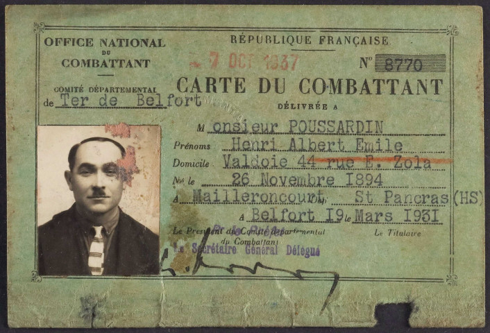 POUSSARDIN Henri Albert Emile