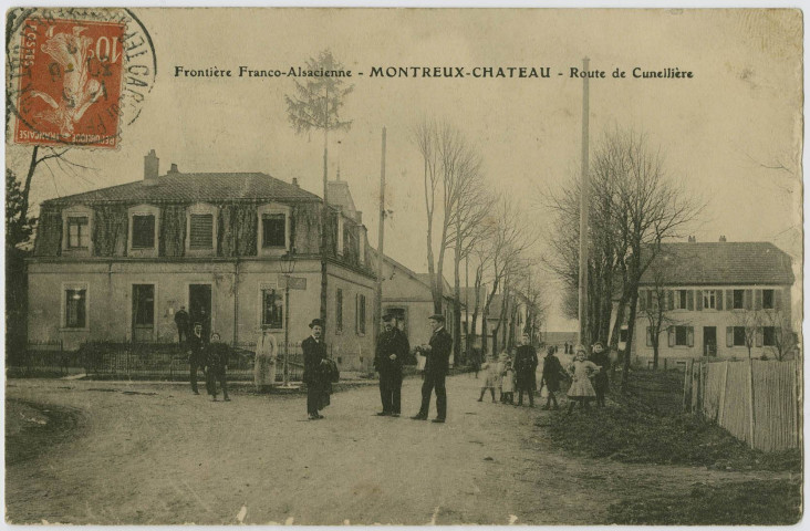 Frontière franco-alsacienne, Montreux-Château, route de Cunelières.